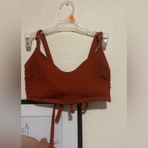 orange/brown swim xhilaration swim top